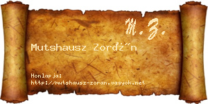Mutshausz Zorán névjegykártya